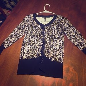 Maurice’s Black & White Button Down Sweater